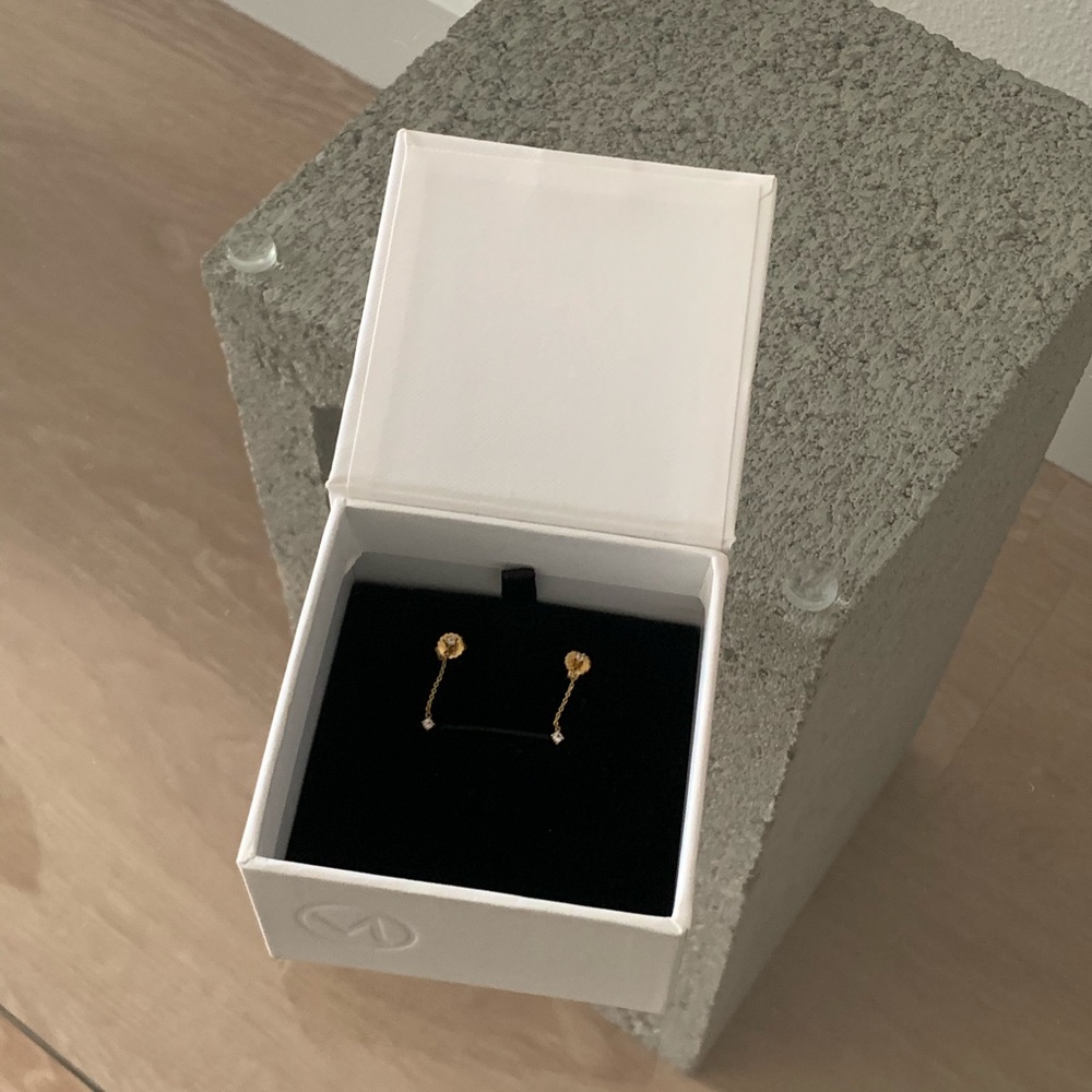 Mejuri Double Sapphire Chain Earrings